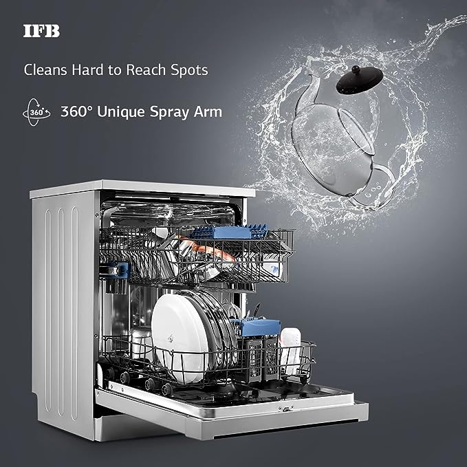 IFB 12 Place Settings Hot Water Wash Free Standing Dishwasher (Neptune VX, Dark Silver, In Built Heater with Hygienic Steam Drying, Perfect for Indian Utensils) IFB 12 Place Settings Hot Water Wash Free Standing Dishwasher (Neptune VX, Dark Silver, In Built Heater with Hygienic Steam Drying, Perfect for Indian Utensils)